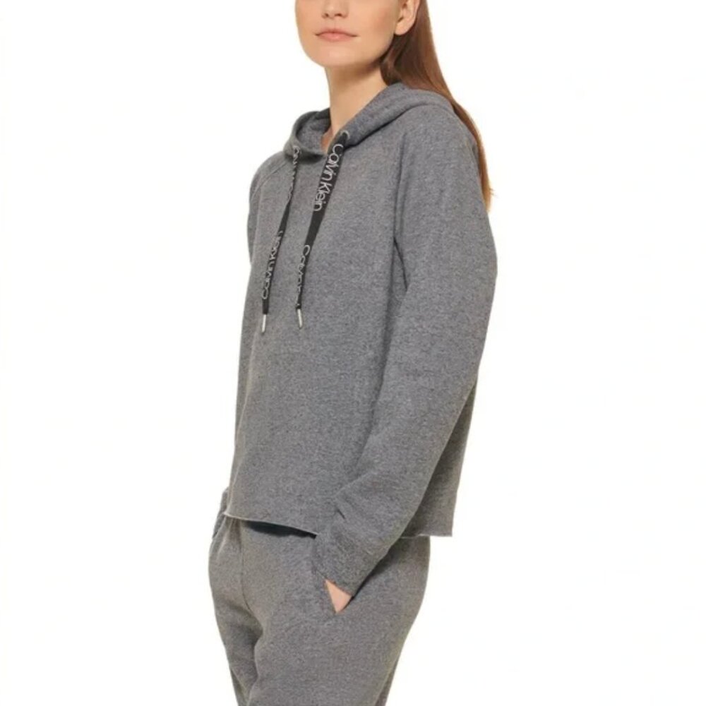 CALVIN KLEIN Fleece Relaxed Fit Hoodie in Gray Grey Size SMALL NWT - Picture 4 of 4